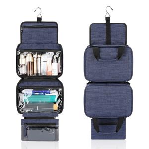 China Large Hanging Toiletry Bag With Compartments 300D PVC Snowflake Travel Women'S factory
