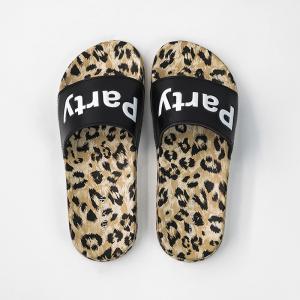 China Ladies breathable leopard print flat EVA slide sandal party stylish shoes factory