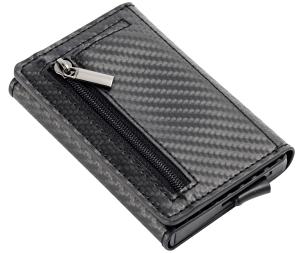 China Classic RFID Blocking Credit Card Wallet Organizes And Protects Cards PU / Aluminum Magnet Closure Holds 8-10 factory