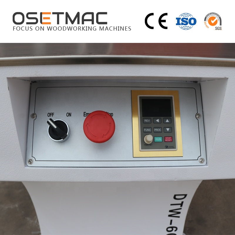 1240mm 610mm 880mm DTW-60A OSETMAC Two Rollers Manual Brush Sanding Machine For Wood MDF Plywood Polishing