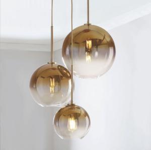 China E27 Nordic 220v Residential Glass Pendant Light For Living Room factory