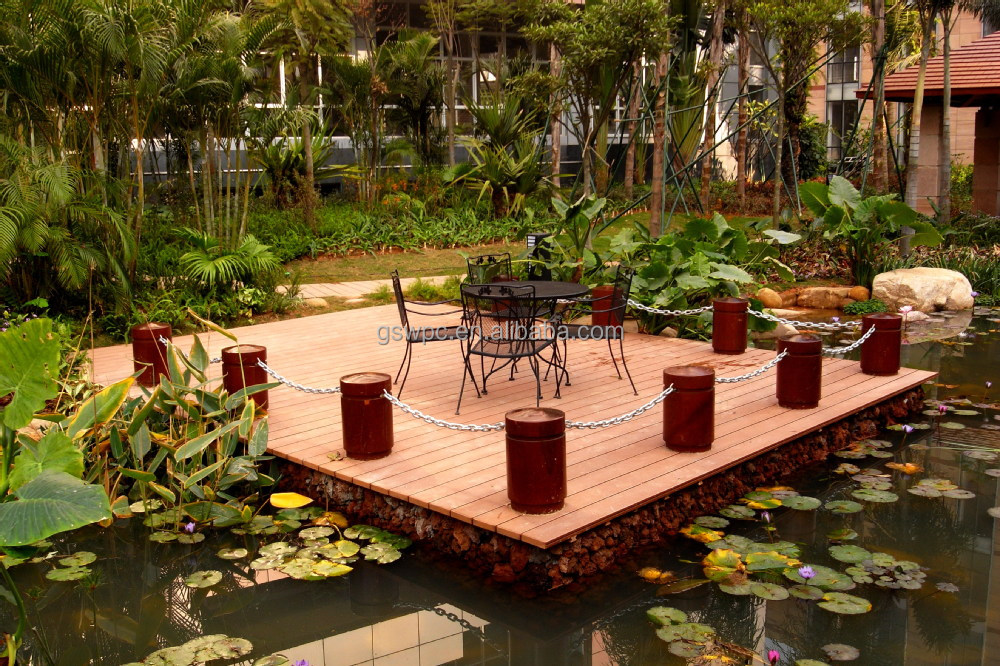 Swimming Pool Wpc Decking Tiles Waterproof Flooring Solid Core Composite Decking