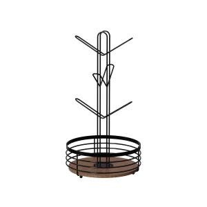 China 2 Tiers Standing Type Wood Element Household Multifunctional Stylish Metal Kitchen Organizer Cup Holder factory