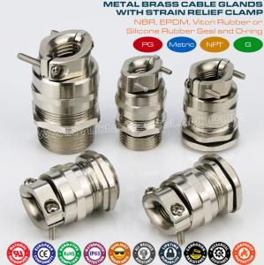 China Brass IP68 Waterproof PG13.5 Thread Cable Gland with Strain Relief Clamp for 6-12mm Range factory