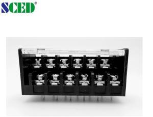 China Double Level Barrier Terminal Block 7.62mm Pitch 300V 15A Black factory