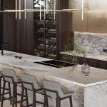 Furniture Manufacturer Modern Design Marble Counter Top Kitchen Restaurant
