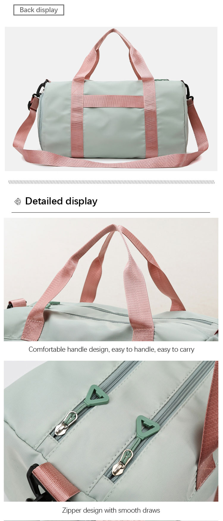 Customized Waterproof Fitness Tote Bag With Wet Pocket And Shoe Compartment