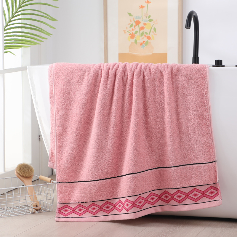 A Solid Color Rectangle Bath Towel for Adult Bathing a Replacement Advertising Towel