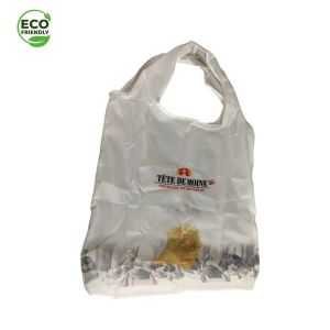 China 60 X 44CM Custom Printing Eco Friendly Accessories RPET 210T Shopping Bag White Color on sale