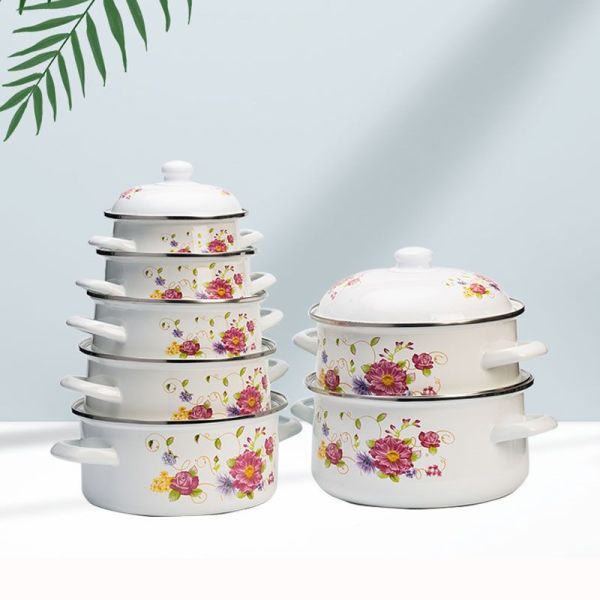 Hot Selling High Quality Rust-Proof 5 PCS Cookware Enamel Ware Casserole Set