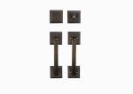 Amertop brass Front Double Door Handle Lock Set Black Finish in coffee Modern