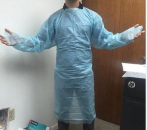 China PE / PEVA Disposable Isolation Clothing Personal Safety Apron With Sleeves factory