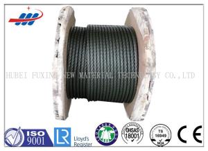 China Black Elevator Steel Wire Rope , Left / Right Lay Wire Rope Cable 6-48mm Gauge factory