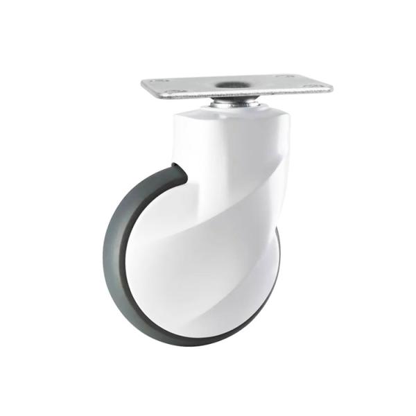 70KG Soft Wheel Top Plate Swivel 75mm Castor Wheels For Hospital Beds Without
