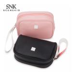 Waterproof Makeup Pouch Vanity Bag Portable Makeup Cosmetics Leather Wash Bag