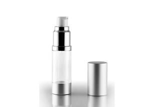 China Empty Silver Airless Cosmetic Bottles Slender Styles Soap Cream Packaging factory