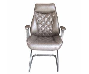 China High Back Antique Retro Leather Office Desk Chair With Arms No Wheels factory