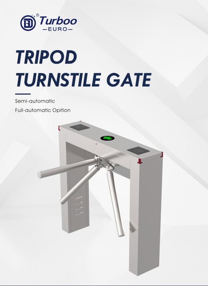 Bi - Directional Tripod Turnstile Gate Optical Stainless Steel Flap 100-240V AC 0