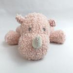 Customized PP Cotton Stuffed Animal Toys Plush Little Pink Rhinoceros
