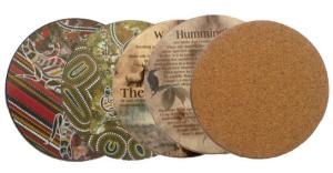 China Round Shape cork coaster Customized size and printed logo for home and hotel factory