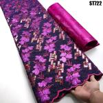 Embroidered African French Velvet Lace Fabric for Sequins Velvet Tulle Lace