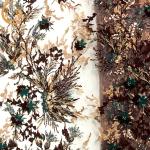 Customized 3D Embroidery Lace Fabric Multicolor Beaded For Party Dress Textile
