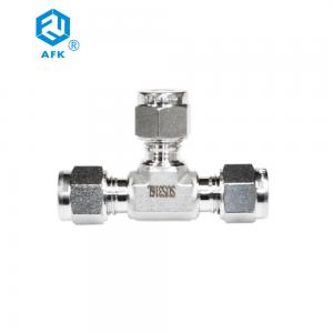 China Forged Compression Pipe Fittings Stainless Steel Equal Tee For Gas / Oil on sale