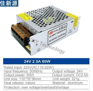 China 24V 60W 2.5A LED Drivers Power Supply 90V - 250V For Signboard Light Strips factory