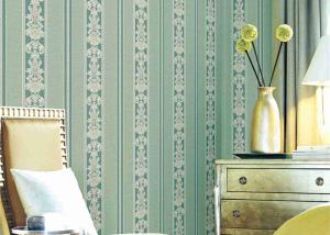 China Economical Concise European Style Wallpaper , Striped Damask Embossed Wall Covering factory