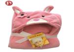 Soft Baby Hooded Blanket Microplush Swaddle Cute Animal Design For Kids