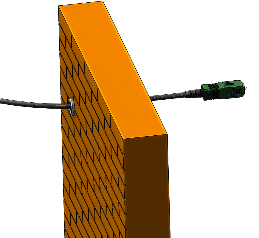 FTTH MTC/SC-SC/APC Pre-connectorized Push and Pull Drop Rush Cable Through Wall