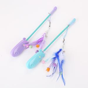 China Feather Funny Telescopic Cat Toy Plastic 42g Cat Laser Teaser factory