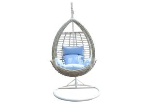 China Powder Coated Iron Frame Balcony Rattan Hanging Swing Chair factory