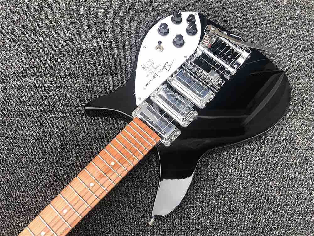 Body Celluloid Back Side 12 Strings Ricken 325 Electric Guitar BlackMahogany Body Rosewood Fingerboard Accept Customized