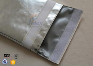 China Large A4 Size No Itchy Fiberglass Fireproof Document Bag with Metal Push Button factory