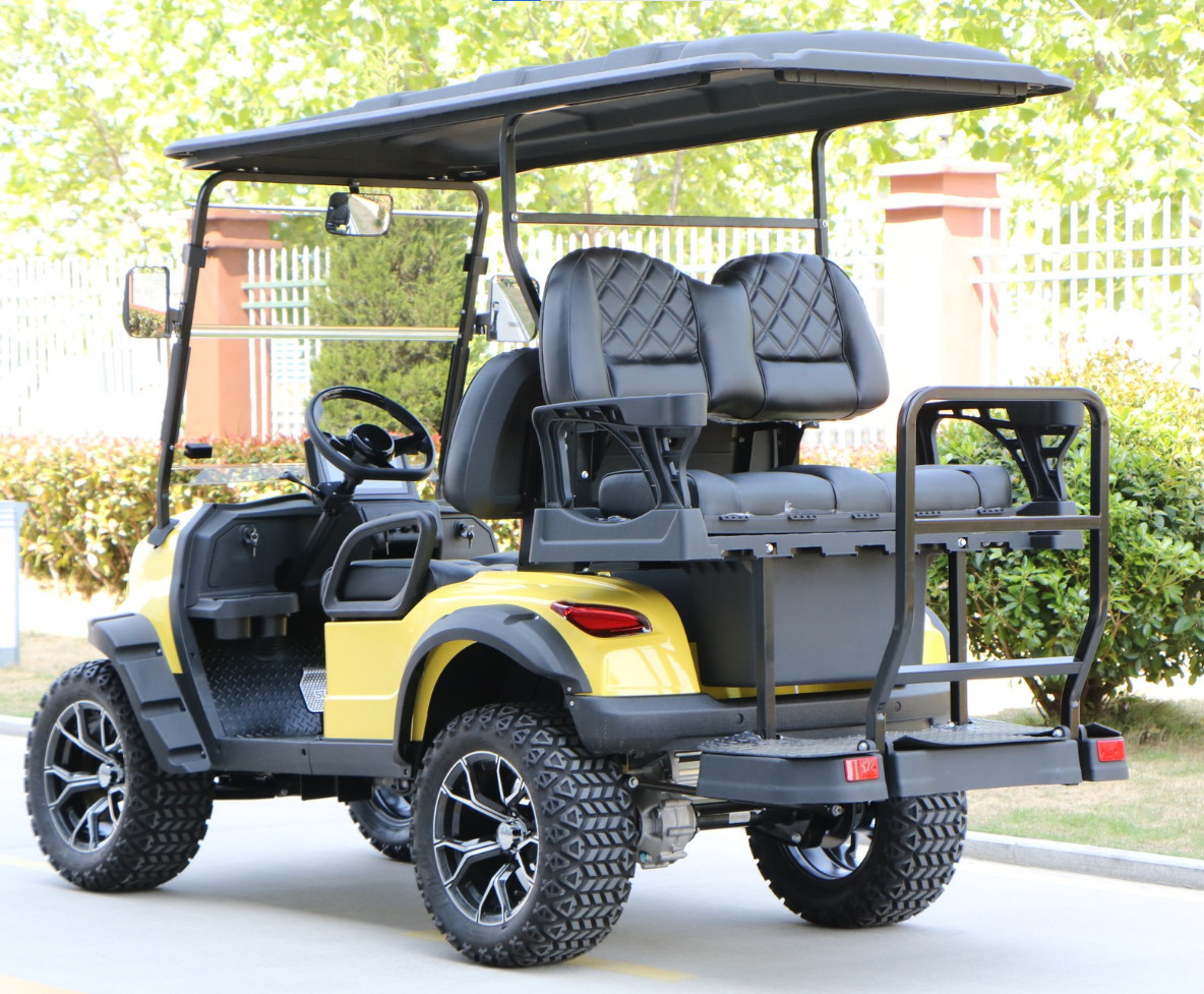 Prestigious Four Seater Golf Cart Advanced Suspension System Luxurious Seating Ensuring Smooth Comfortable Journey
