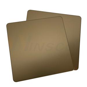 China Sand Blasted Decorative Stainless Steel Sheet 0.3-3mm Golden Mirror SS Sheet Champagne Gold Coating factory