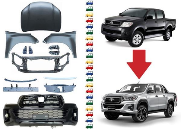 Export Auto Parts Body Kits For Toyota Hilux Vigo 2009 2012 , Upgrade To Hilux