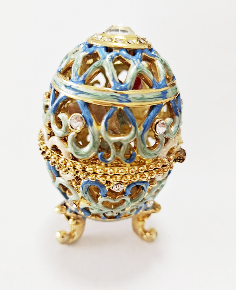 Vintage Style Hand Painted Easter Egg Jewerly Trinket Box Love Angel Jewelry Box Faberge Egg Jewerly Trinket Box