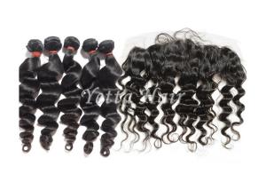 China 12&quot; - 30&quot; Lace Frontal Closure Grade 8A Virgin Hair Loose Wave With Clean factory