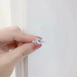 Sparkling Round Clear 925 Sterling Silver Cubic Zirconia Band Ring CZ for