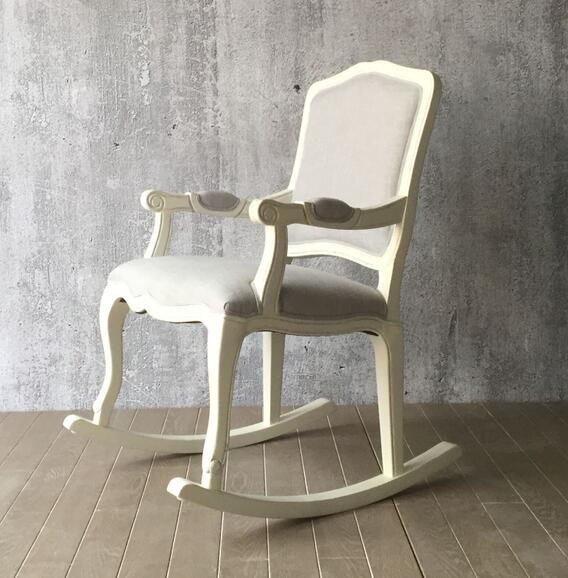 French style oak wood finish Linen fabric upholstery leisure chair/wooden dining
