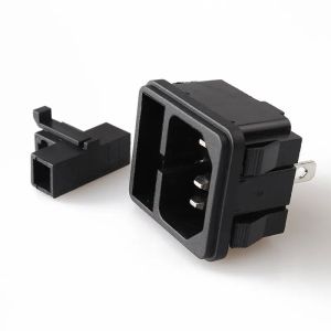 Ac Power Socket With Fuse 3pin Inlet Panel Mount Connector LZ-14-F2-3P 10A 250V