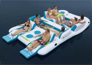 China Party Inflatable Floating Island For Beach Vacation , Inflatable Lounge For Lake factory