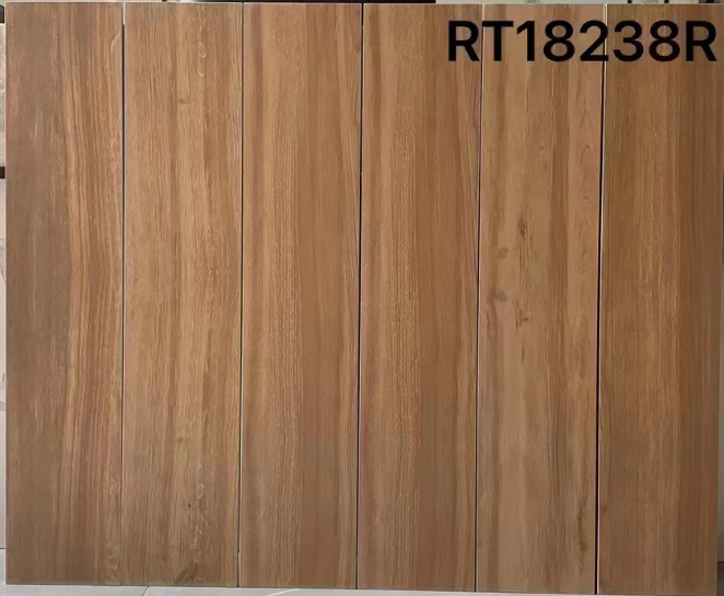 8x40'inch Gray Interior Wall Outside Floor Wooden Ceramic Tiles for Project Balcony Foyer Soft Glazed Porcelain Strip