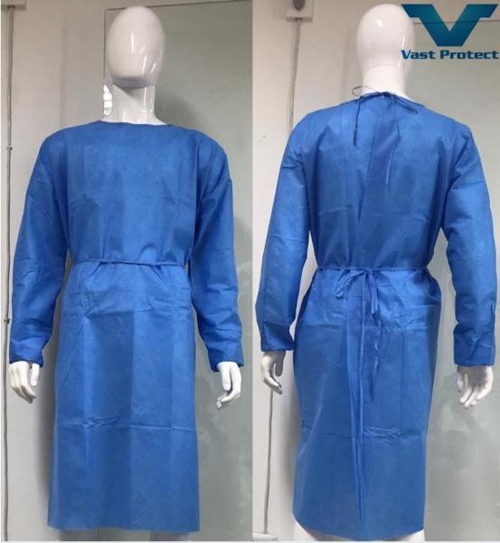 Adult Disposable SMS Isolation Gown Waterproof Strong Anti Static Protection