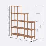 Living Room Solid Wood Bookshelf Beech Wood Minimalist Wooden Bookcase with
