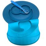 Octagonal Shape Silicone Placemat Plate Baby Spoons And Waterproof Bib