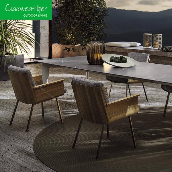 Outdoor Furniture Garden Set Modern Teak Wood Frame Living Room Patio Chair