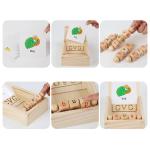 Montessori Wooden Reading Blocks Rotating Letter Spinning Alphabet Learning
